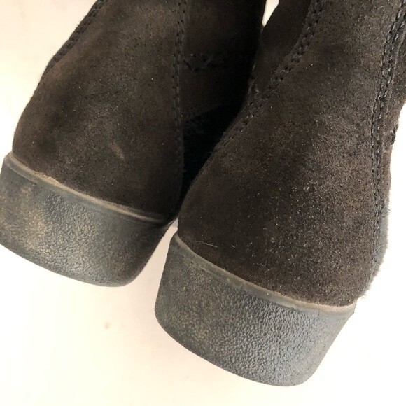 TECNICA Animal Hair Suede Sherpa Lined LaceUp Black Boots Made in Italy VINTAGE - Picture 6 of 9